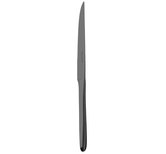 Black Stainless steel steak knife with serrated blade | L'Âme de